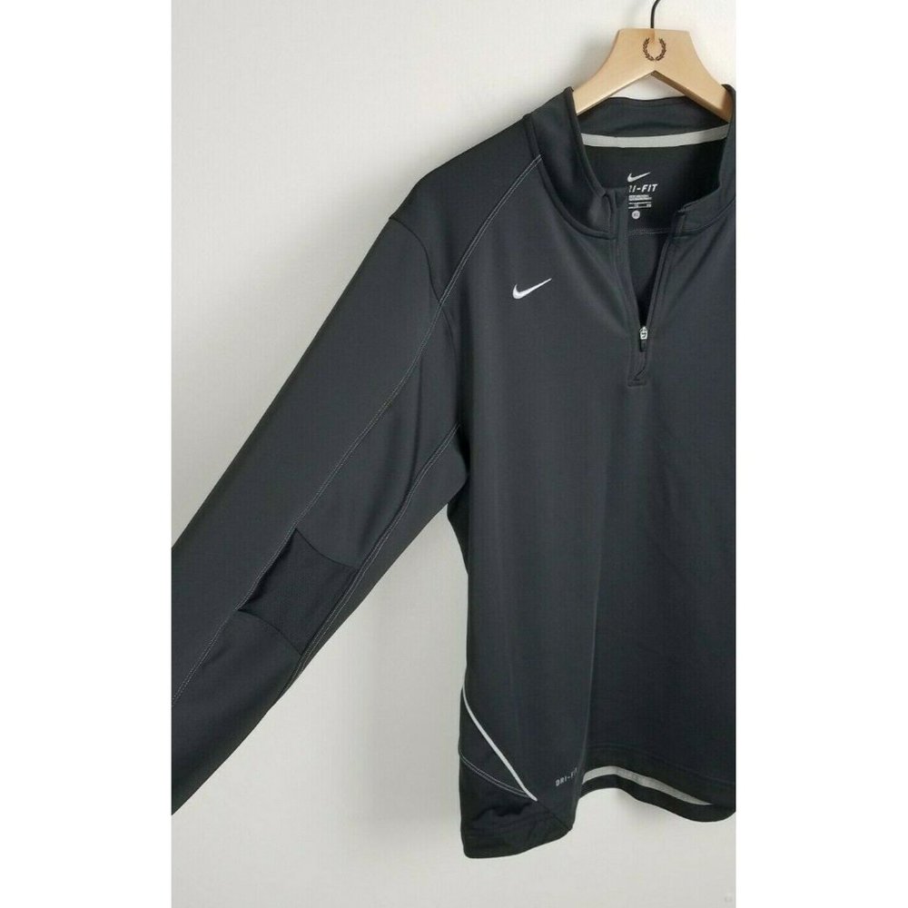 Nike Boy's XL 1/4 Zip Steel Grey Dri-Fit Running Long Sleeve Shirt Mesh Sides - Picture 2 of 7